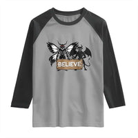 Mothman Jersey Devil Raglan Shirt Believe Cryptid Folklore Gift - Wonder Print Shop