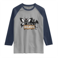 Mothman Jersey Devil Raglan Shirt Believe Cryptid Folklore Gift - Wonder Print Shop