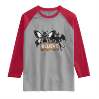 Mothman Jersey Devil Raglan Shirt Believe Cryptid Folklore Gift - Wonder Print Shop