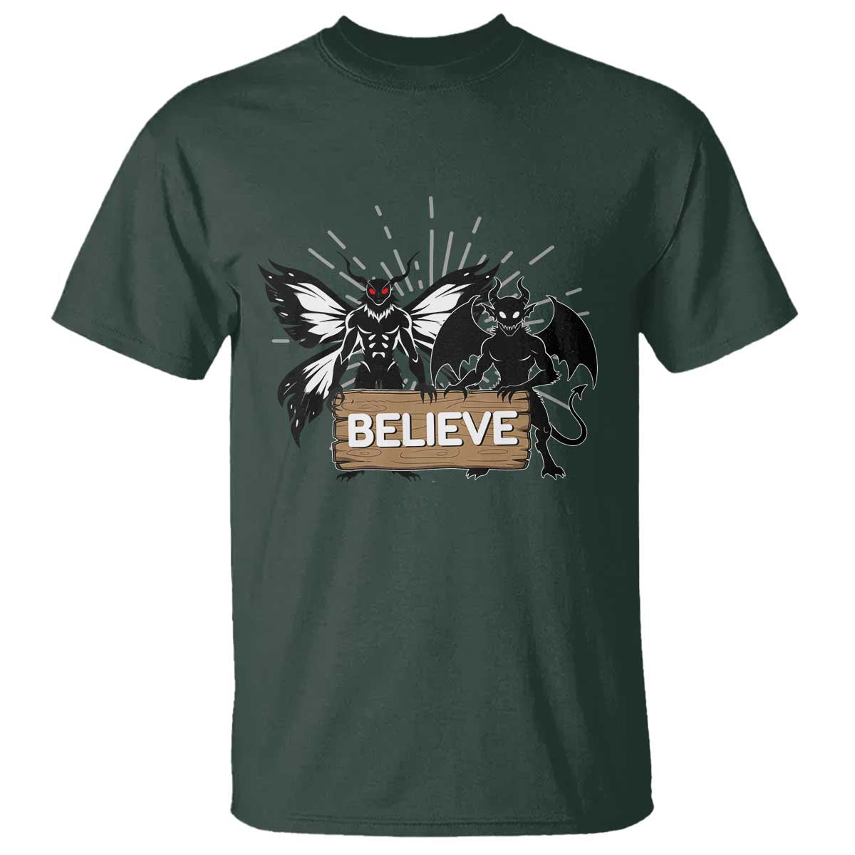 Mothman Jersey Devil T Shirt Believe Cryptid Folklore Gift - Wonder Print Shop