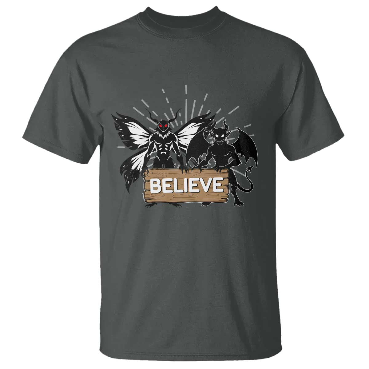 Mothman Jersey Devil T Shirt Believe Cryptid Folklore Gift - Wonder Print Shop