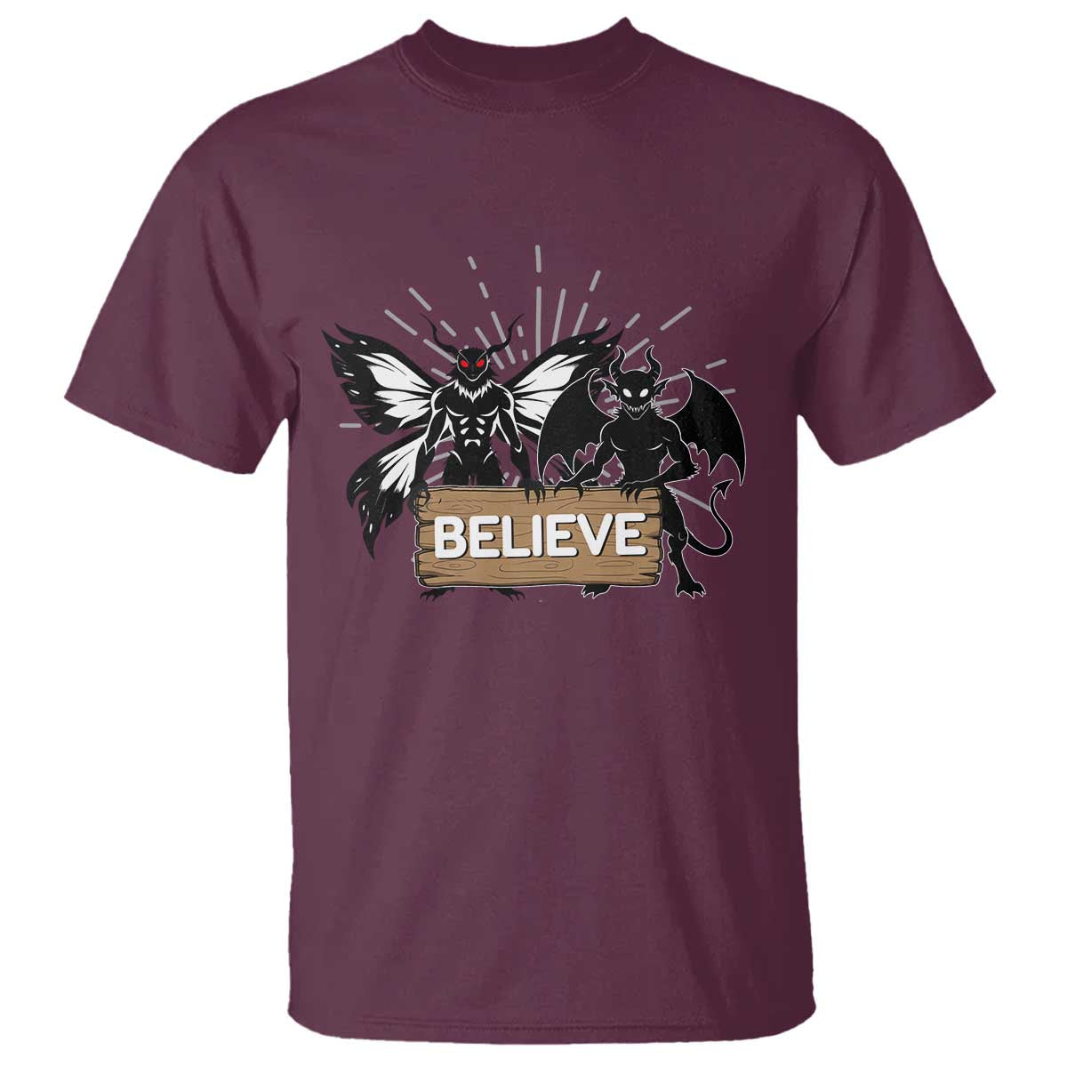 Mothman Jersey Devil T Shirt Believe Cryptid Folklore Gift - Wonder Print Shop