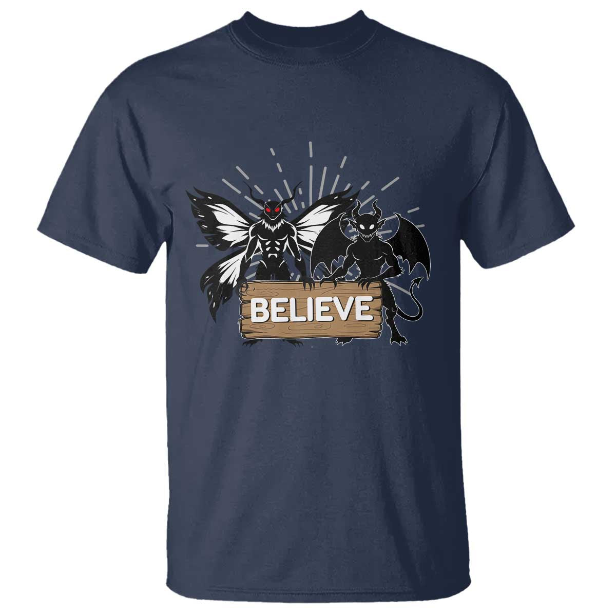 Mothman Jersey Devil T Shirt Believe Cryptid Folklore Gift - Wonder Print Shop
