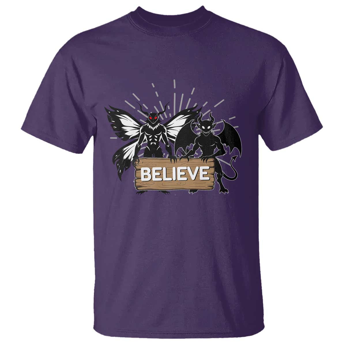 Mothman Jersey Devil T Shirt Believe Cryptid Folklore Gift - Wonder Print Shop