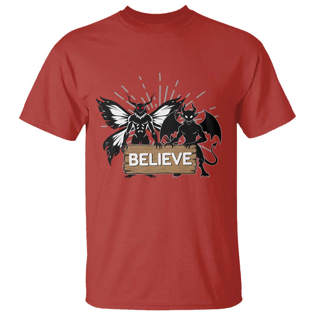 Mothman Jersey Devil T Shirt Believe Cryptid Folklore Gift - Wonder Print Shop
