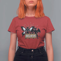 Mothman Jersey Devil T Shirt For Women Believe Cryptid Folklore Gift - Wonder Print Shop