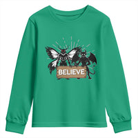 Mothman Jersey Devil Youth Sweatshirt Believe Cryptid Folklore Gift - Wonder Print Shop