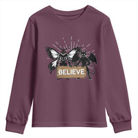Mothman Jersey Devil Youth Sweatshirt Believe Cryptid Folklore Gift - Wonder Print Shop