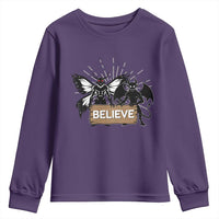 Mothman Jersey Devil Youth Sweatshirt Believe Cryptid Folklore Gift - Wonder Print Shop
