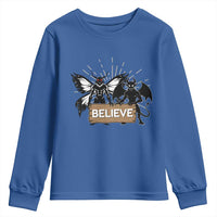 Mothman Jersey Devil Youth Sweatshirt Believe Cryptid Folklore Gift - Wonder Print Shop
