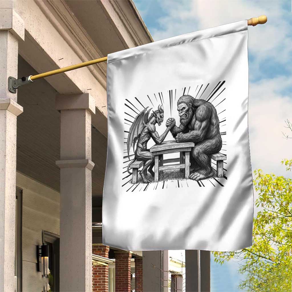 Bigfoot Jersey Devil Garden Flag Arm Wrestling Funny Cryptid Gift - Wonder Print Shop