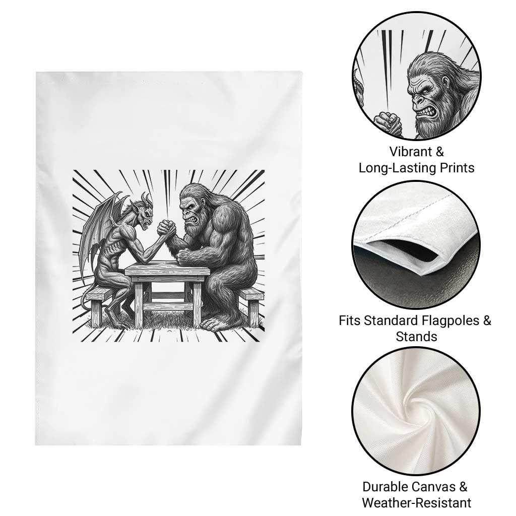 Bigfoot Jersey Devil Garden Flag Arm Wrestling Funny Cryptid Gift - Wonder Print Shop