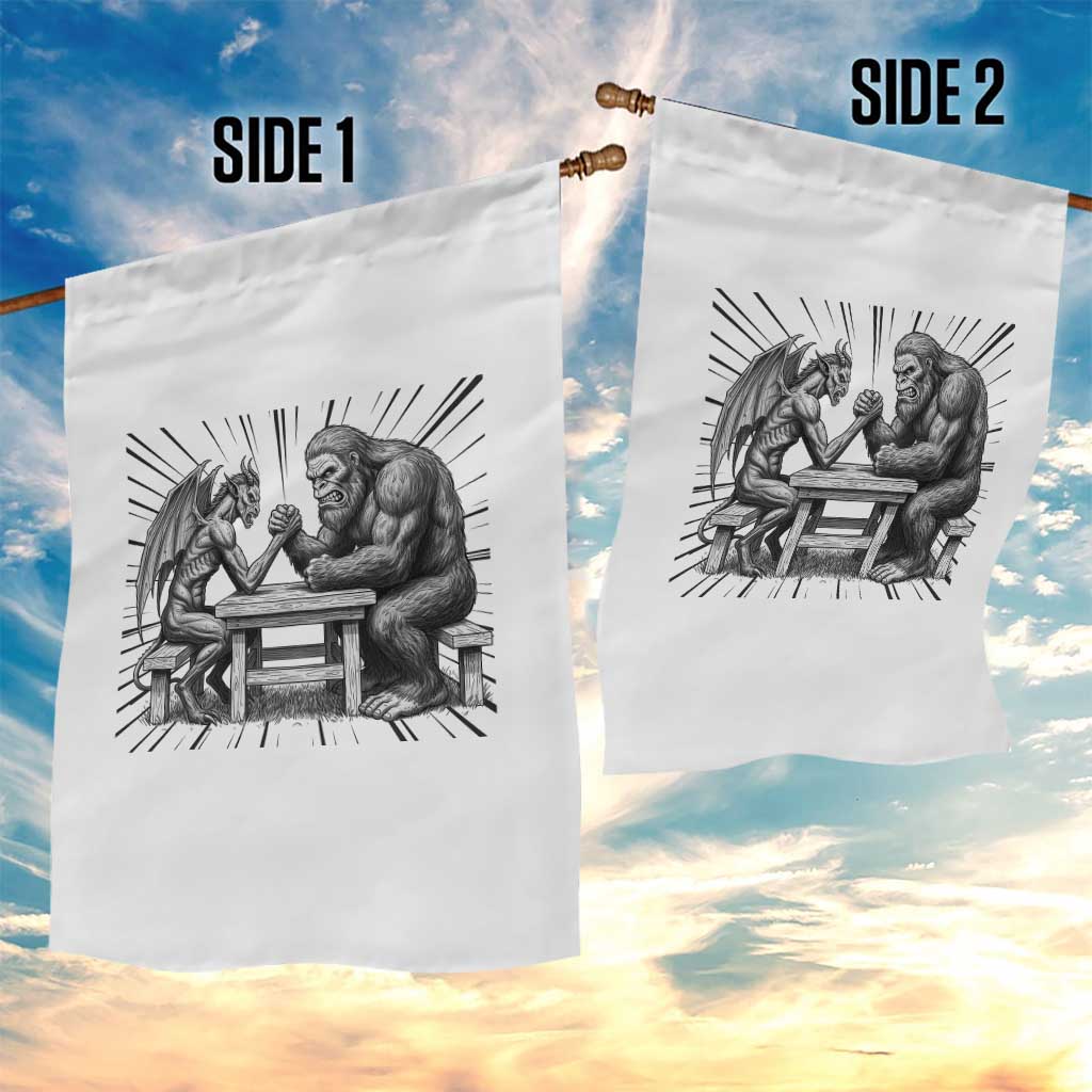 Bigfoot Jersey Devil Garden Flag Arm Wrestling Funny Cryptid Gift - Wonder Print Shop