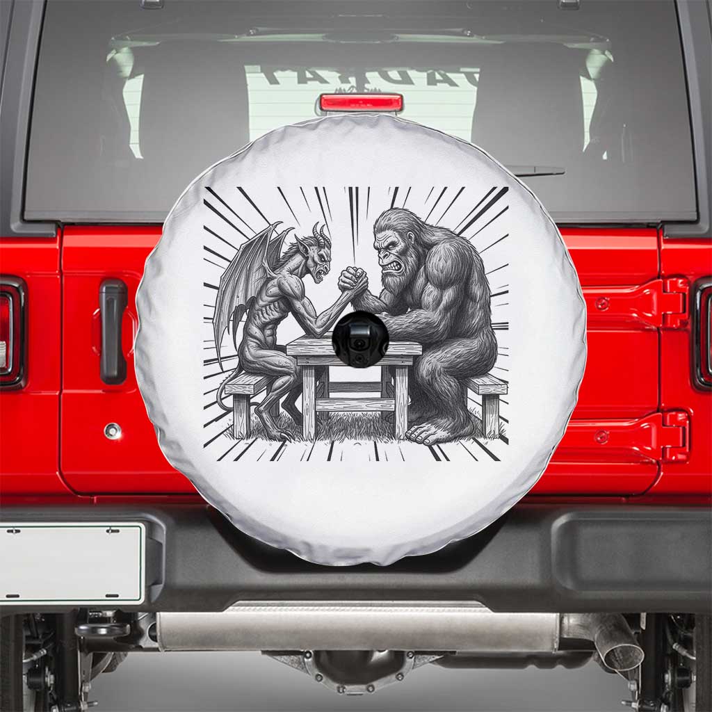 Bigfoot Jersey Devil Spare Tire Cover Arm Wrestling Funny Cryptid Gift - Wonder Print Shop