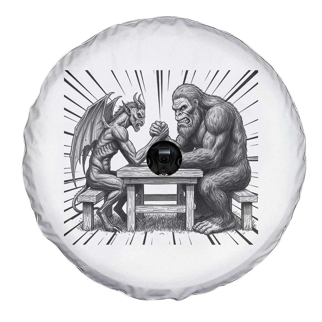 Bigfoot Jersey Devil Spare Tire Cover Arm Wrestling Funny Cryptid Gift - Wonder Print Shop