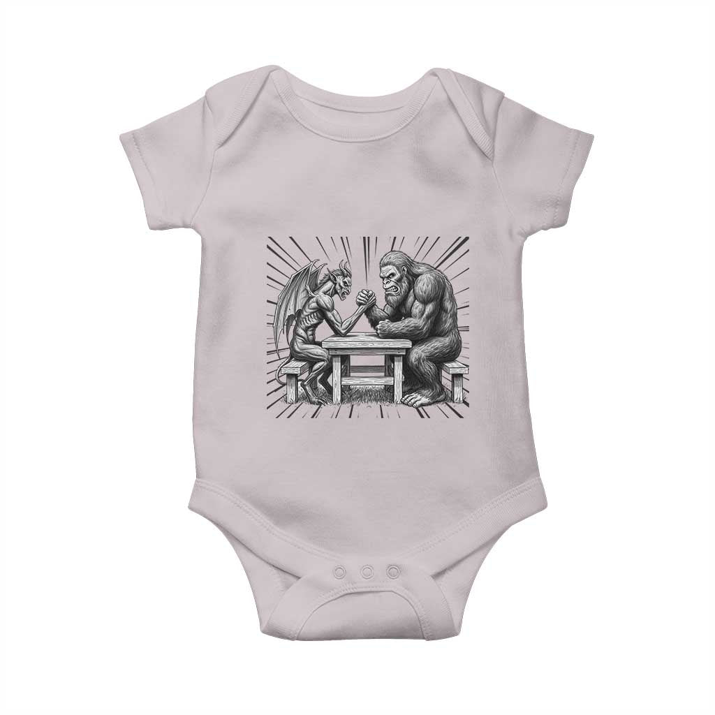 Bigfoot Jersey Devil Baby Onesie Arm Wrestling Funny Cryptid Gift - Wonder Print Shop