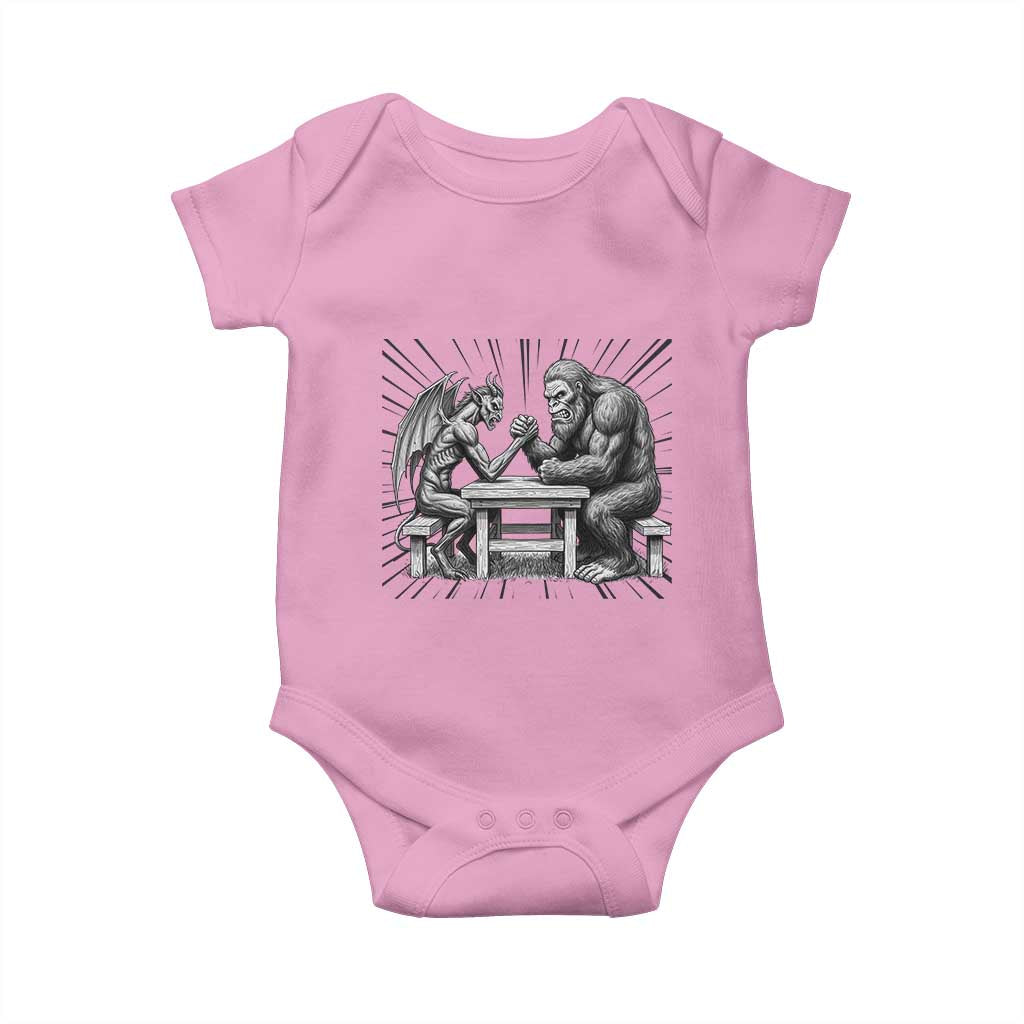 Bigfoot Jersey Devil Baby Onesie Arm Wrestling Funny Cryptid Gift - Wonder Print Shop