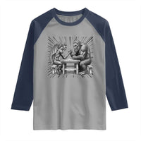 Bigfoot Jersey Devil Raglan Shirt Arm Wrestling Funny Cryptid Gift - Wonder Print Shop
