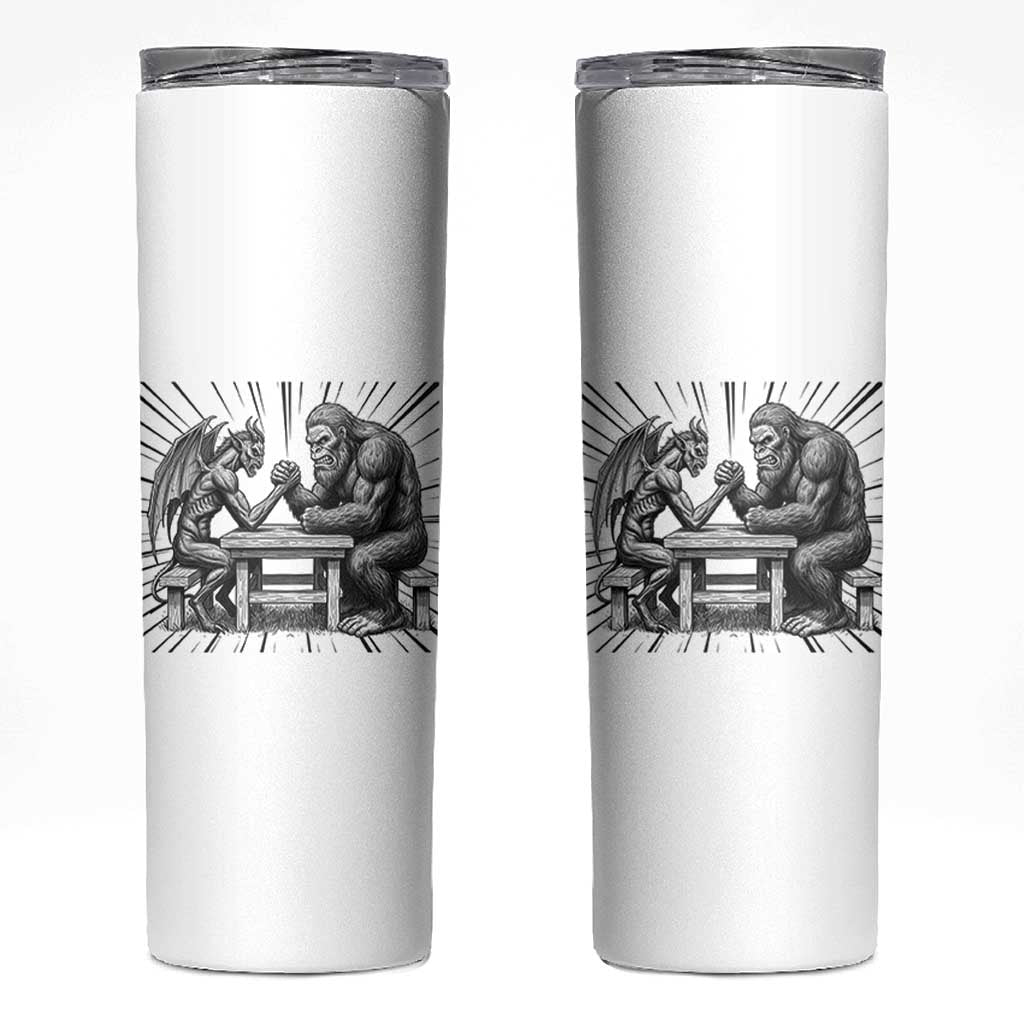 Bigfoot Jersey Devil Skinny Tumbler Arm Wrestling Funny Cryptid Gift