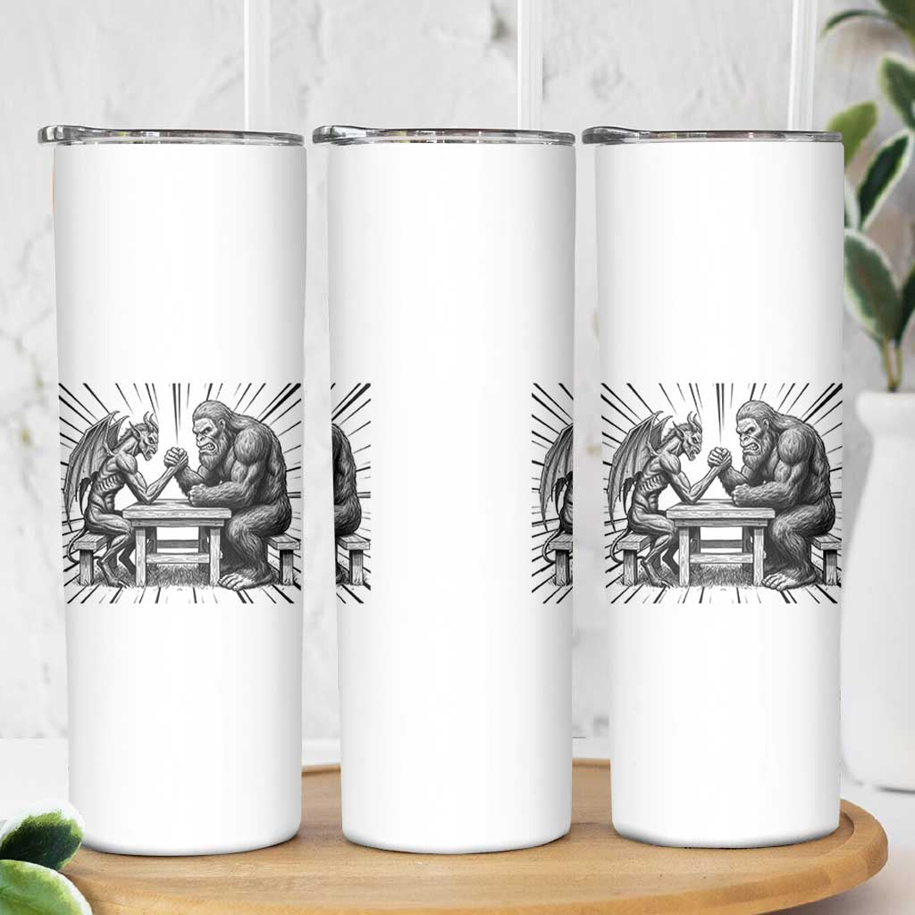 Bigfoot Jersey Devil Skinny Tumbler Arm Wrestling Funny Cryptid Gift