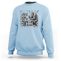 Bigfoot Jersey Devil Sweatshirt Arm Wrestling Funny Cryptid Gift - Wonder Print Shop