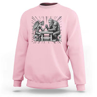 Bigfoot Jersey Devil Sweatshirt Arm Wrestling Funny Cryptid Gift - Wonder Print Shop