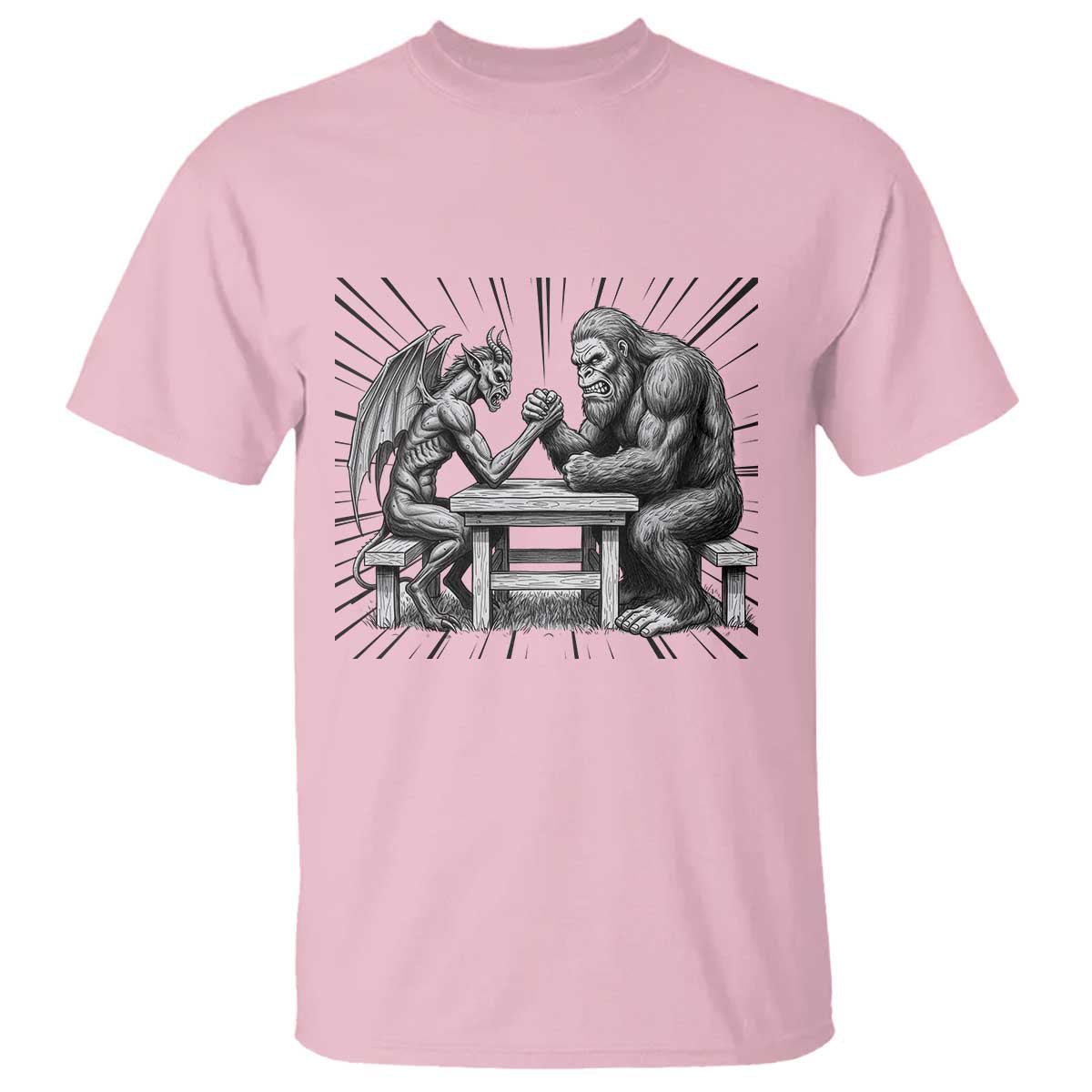 Bigfoot Jersey Devil T Shirt Arm Wrestling Funny Cryptid Gift - Wonder Print Shop
