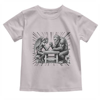 Bigfoot Jersey Devil Toddler T Shirt Arm Wrestling Funny Cryptid Gift - Wonder Print Shop