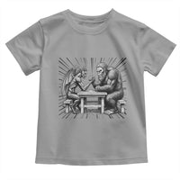 Bigfoot Jersey Devil Toddler T Shirt Arm Wrestling Funny Cryptid Gift - Wonder Print Shop