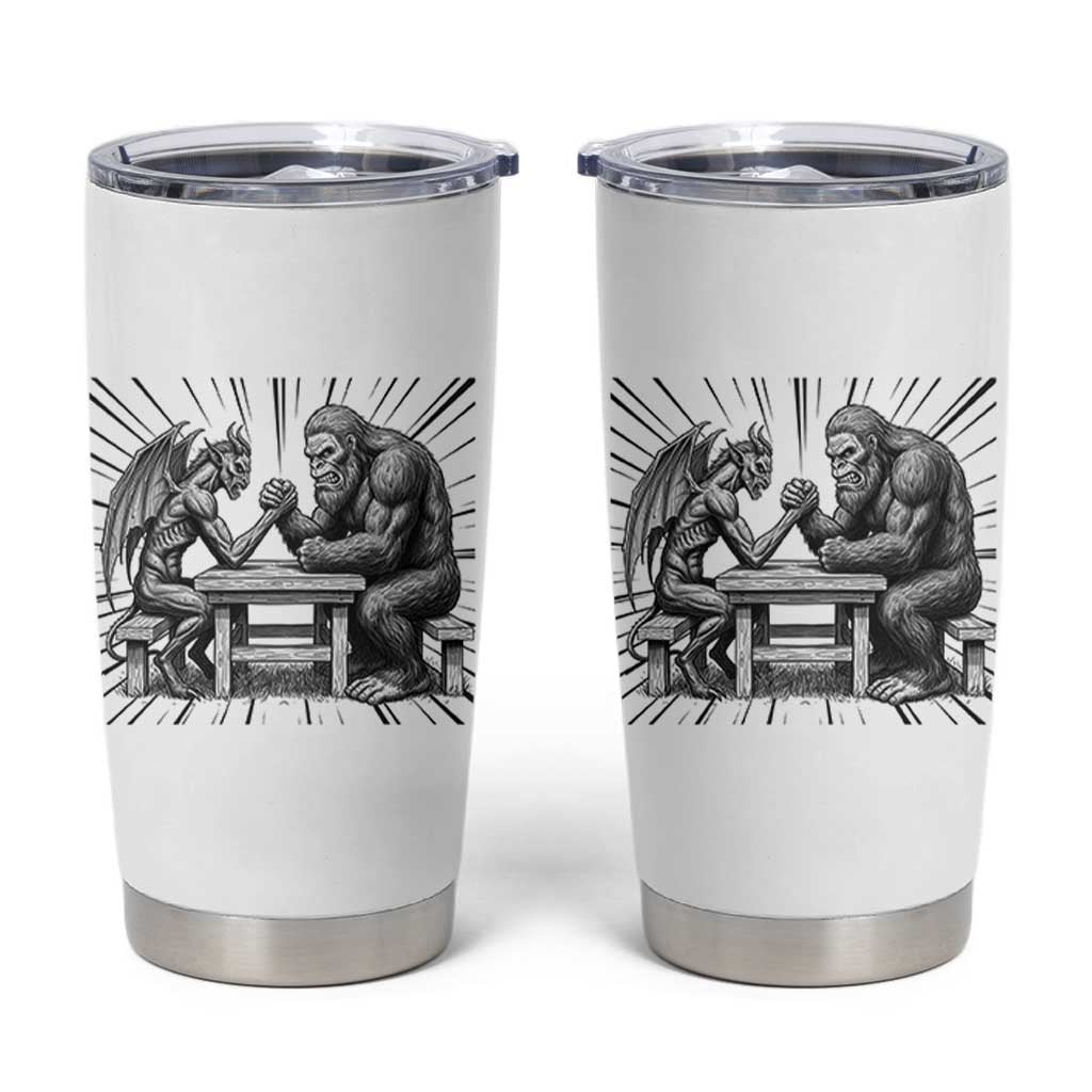 Bigfoot Jersey Devil Tumbler Cup Arm Wrestling Funny Cryptid Gift