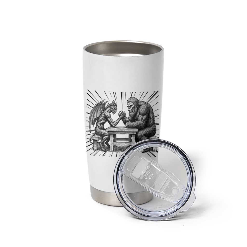 Bigfoot Jersey Devil Tumbler Cup Arm Wrestling Funny Cryptid Gift