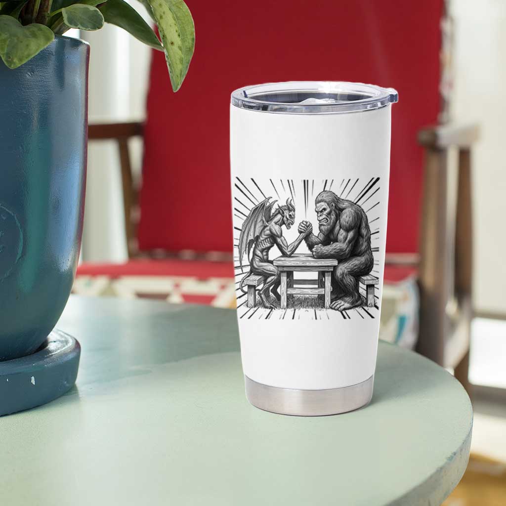 Bigfoot Jersey Devil Tumbler Cup Arm Wrestling Funny Cryptid Gift