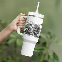 Bigfoot Jersey Devil Tumbler With Handle Arm Wrestling Funny Cryptid Gift
