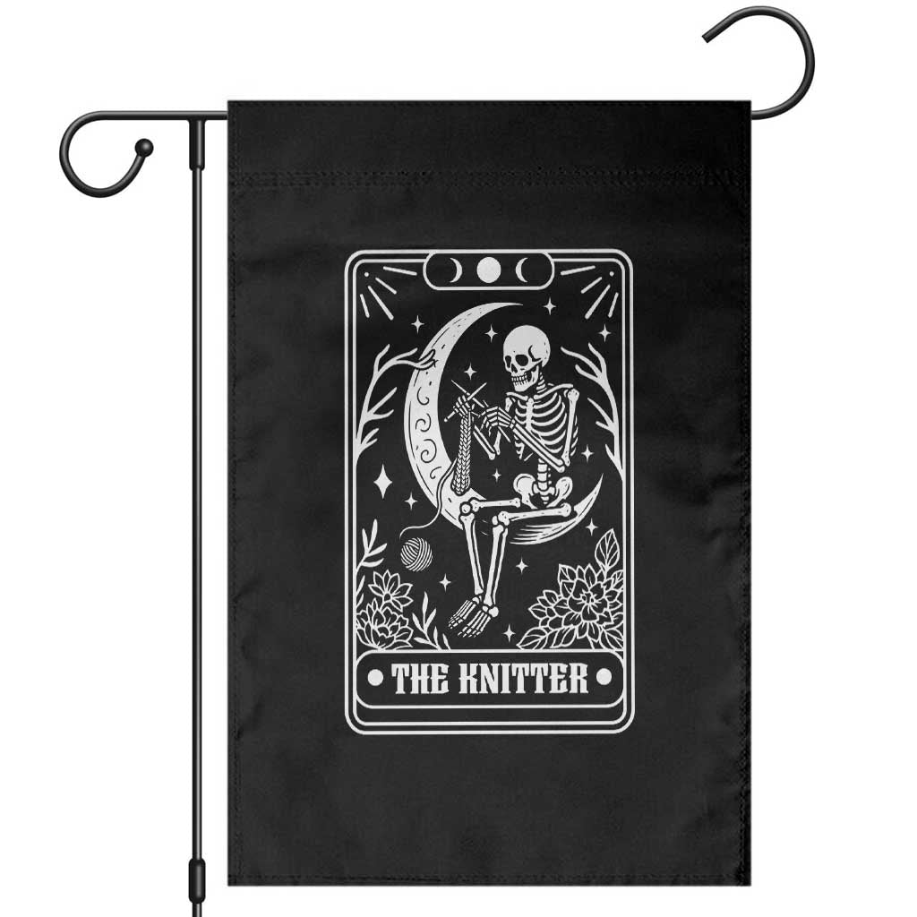 The Knitter Skeleton Garden Flag Knitting Lover Gift Tarot Card Graphic - Wonder Print Shop