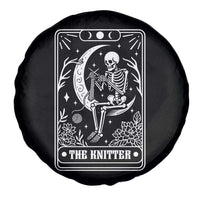 The Knitter Skeleton Spare Tire Cover Knitting Lover Gift Tarot Card Graphic - Wonder Print Shop