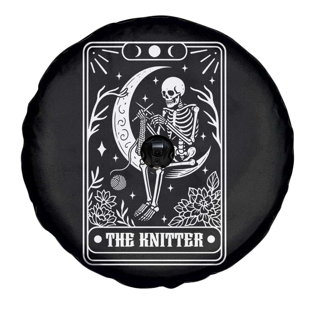 The Knitter Skeleton Spare Tire Cover Knitting Lover Gift Tarot Card Graphic - Wonder Print Shop