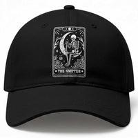 The Knitter Skeleton Baseball Cap Knitting Lover Gift Tarot Card Graphic