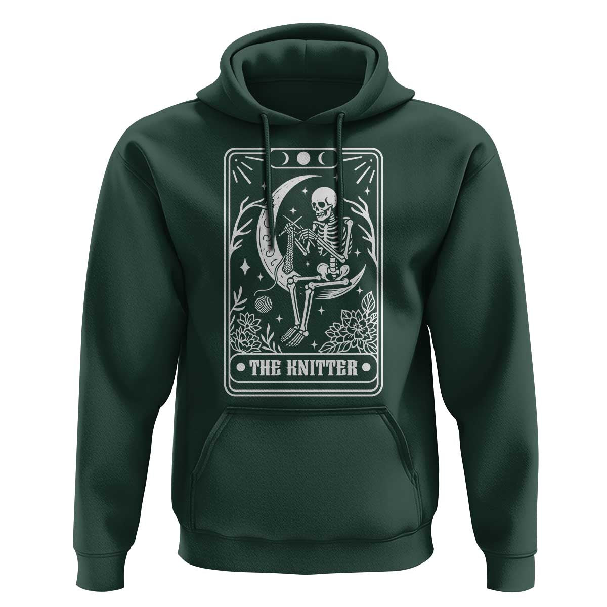 The Knitter Skeleton Hoodie Knitting Lover Gift Tarot Card Graphic - Wonder Print Shop