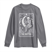 The Knitter Skeleton Long Sleeve Shirt Knitting Lover Gift Tarot Card Graphic - Wonder Print Shop