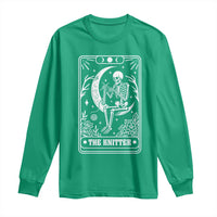 The Knitter Skeleton Long Sleeve Shirt Knitting Lover Gift Tarot Card Graphic - Wonder Print Shop