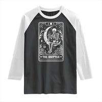 The Knitter Skeleton Raglan Shirt Knitting Lover Gift Tarot Card Graphic - Wonder Print Shop