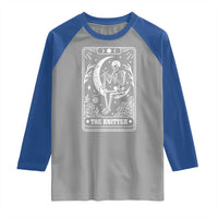 The Knitter Skeleton Raglan Shirt Knitting Lover Gift Tarot Card Graphic - Wonder Print Shop