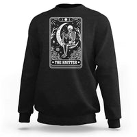 The Knitter Skeleton Sweatshirt Knitting Lover Gift Tarot Card Graphic - Wonder Print Shop