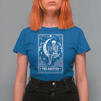 The Knitter Skeleton T Shirt For Women Knitting Lover Gift Tarot Card Graphic - Wonder Print Shop