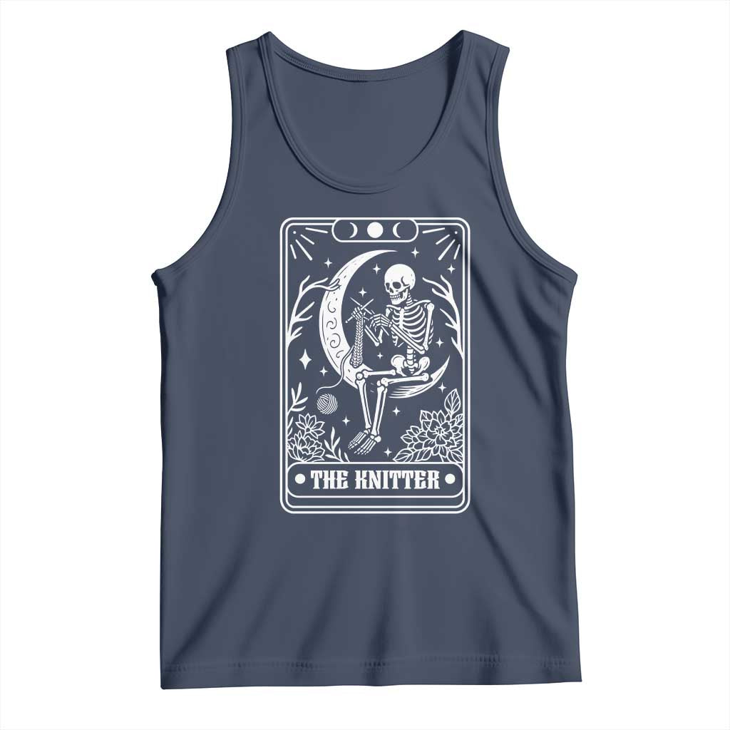 The Knitter Skeleton Tank Top Knitting Lover Gift Tarot Card Graphic - Wonder Print Shop