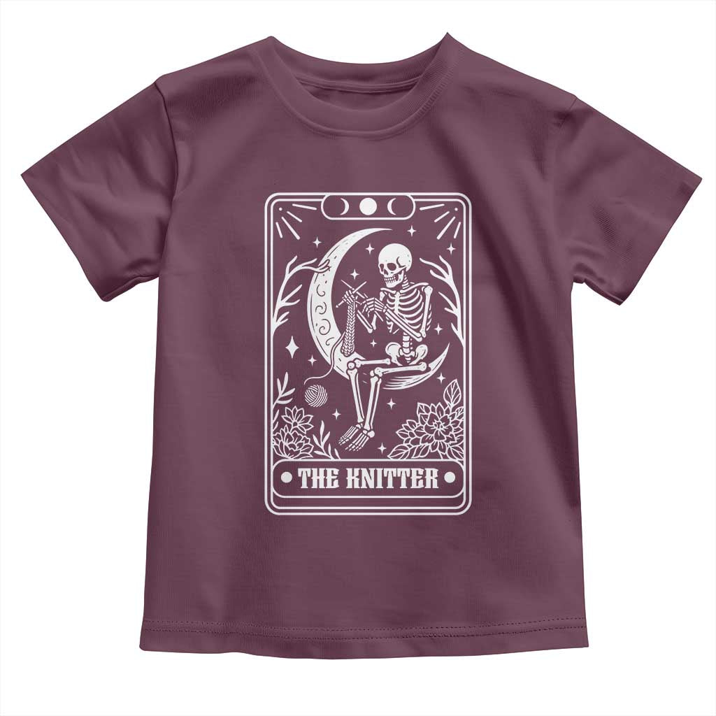 The Knitter Skeleton Toddler T Shirt Knitting Lover Gift Tarot Card Graphic - Wonder Print Shop
