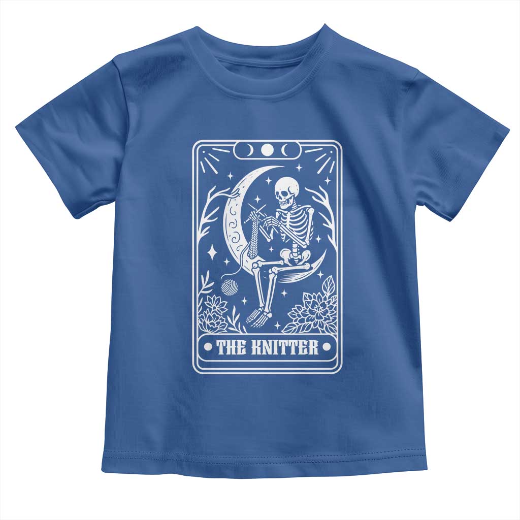 The Knitter Skeleton Toddler T Shirt Knitting Lover Gift Tarot Card Graphic - Wonder Print Shop