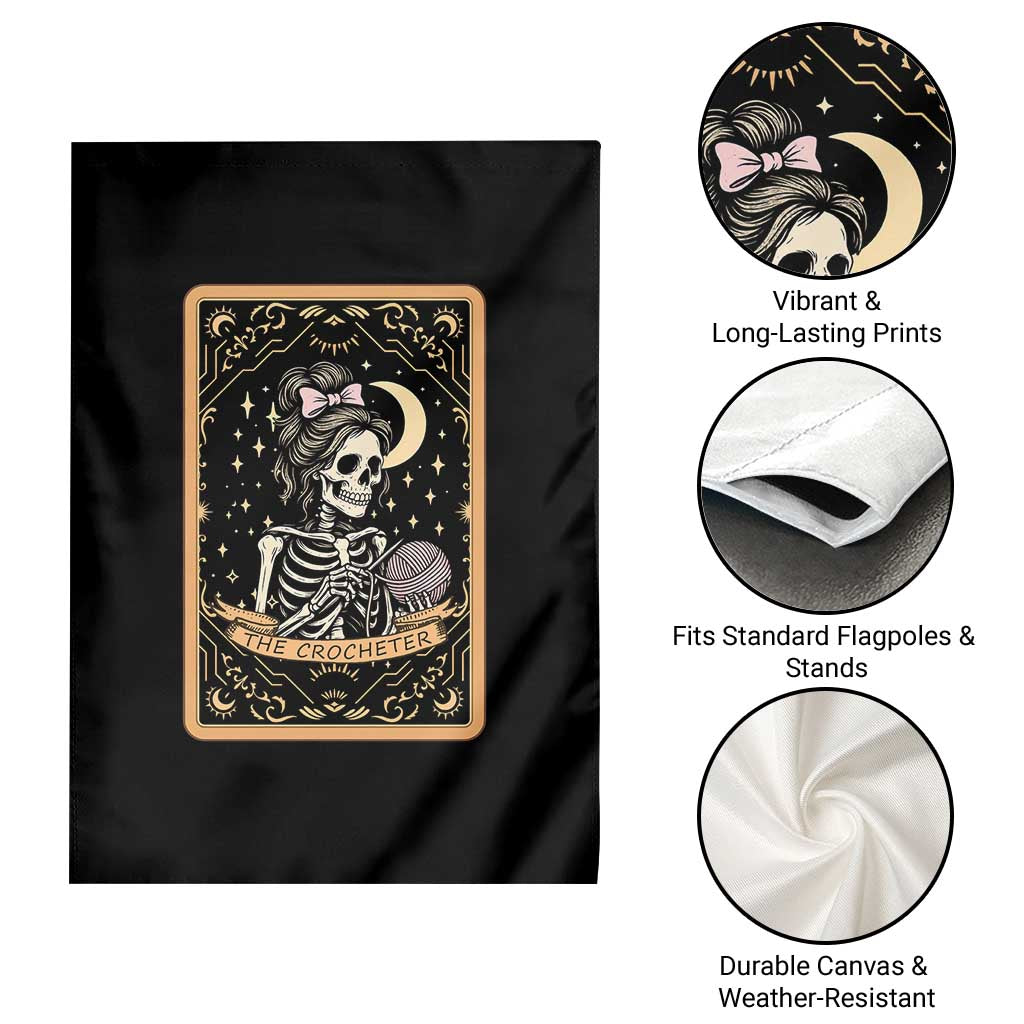 The Crocheter Skeleton Garden Flag Crochet Lover Gift Tarot Card Graphic - Wonder Print Shop