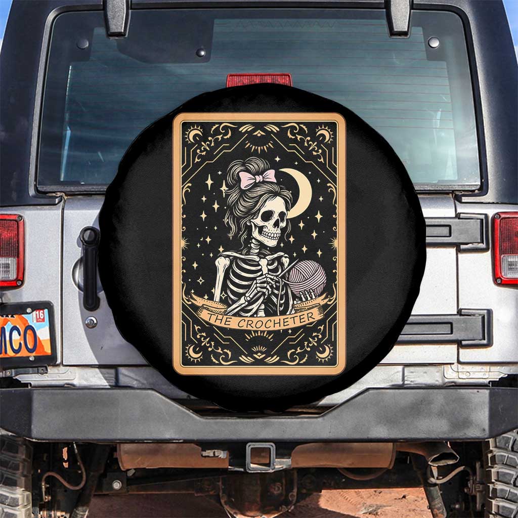 The Crocheter Skeleton Spare Tire Cover Crochet Lover Gift Tarot Card Graphic - Wonder Print Shop