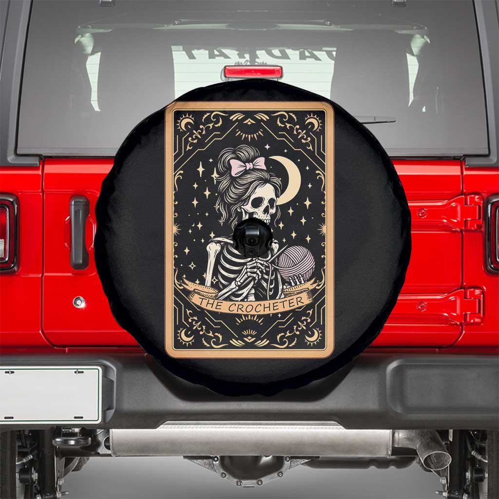 The Crocheter Skeleton Spare Tire Cover Crochet Lover Gift Tarot Card Graphic - Wonder Print Shop